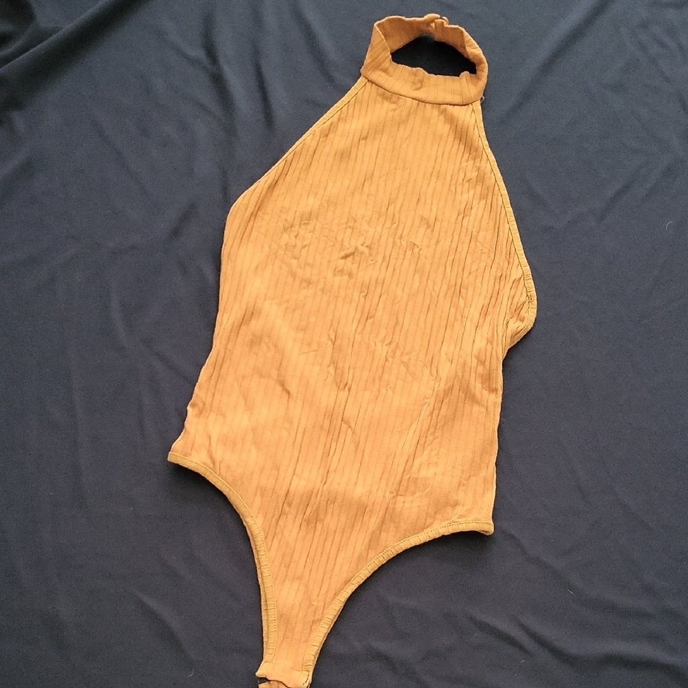 Iris Gold High Collar Bodysuit